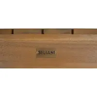 Beliani Loungetisch Hellbraun es Akazienholz 90 x 75 cm Rechteckig Retro Landhaus Stil Terrasse Outdoor Balkon Beistelltisch Couchtisch