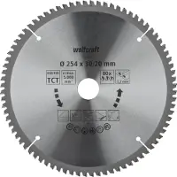 Wolfcraft 1 Kapp/Gehr.sägeblatt HM 80 Zähne ø254mm