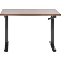 Beliani Schreibtisch Braun & Schwarz Melamin 120x72cm Manuell Höhenverstellbar Rechteckig mit Kurbel Metallgestell Büro Steh-Sitz-Tisch Stehtisch