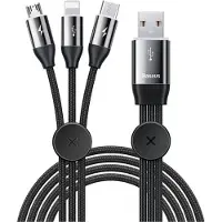 Baseus CAMLT-SU01, 1,2 m, USB A, USB C/Micro-USB B/Lightning, USB 2.0, 0,48 Gbit/s, Schwarz
