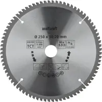 Wolfcraft 1 Kapp/Gehr.sägeblatt HM 80 Zähne ø250mm