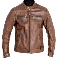 John Doe Dexter Motorrad Lederjacke, braun, 5XL