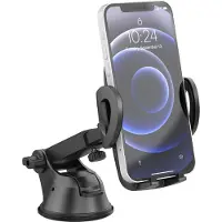 IMoshion ﻿ Telefonhalter für das Auto - Verstellbar - Universell - Carbon - Armaturenbrett / Scheibe - Schwarz