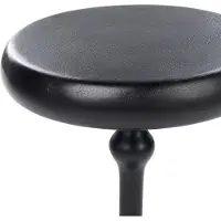 Beliani Beistelltisch Schwarz Aluminium Rund 30 cm Antik-Optik mit Säulenfuß Gedrechselte Optik Modern Einbeinig Wohnzimmer Ausstattung Möbel