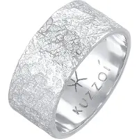 KUZZOI Ring Herren Bandring Organic Struktur 925 Silber Kuzzoi Grau