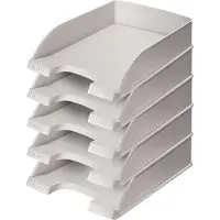 Leitz Ablagekorb Standard 5227, Kunststoff, 5 Stück, grau