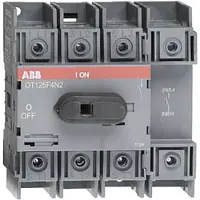 ABB OT125F4N2 Lasttrennschalter 4-polig 125 A, mit schwarzem Knebelgriff Trägerplatten- und DIN-Schienenmontage 1SCA105051R1001