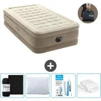 OEM Einzelbett - 99 x 191 x 46 cm - Beige - inkl. Pumpe - Bettwäsche - Kissen - Kissenbezug und Reparaturset