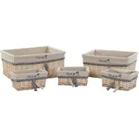 DKD Home Decor Basket set 48 x 38 x 13 cm Polyester Spirals (5 Units)