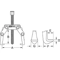 Ks Tools Polklemmen-Abzieher 2-armig