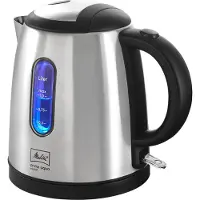 Melitta Prime Aqua mini Top, 1 l, 2200 W, Schwarz, Edelstahl, Edelstahl, Wasserstandsanzeige, Überhitzungsschutz