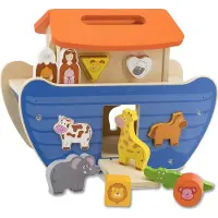 Jamara Holzspielzeug Kidiwood Steckspiel Arche Noah 13tlg.