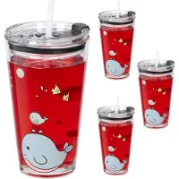 Relaxdays 4x Kinderglas