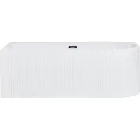Beliani Eckbadewanne Weiß 1690 x 800 cm Geriffelte Oberfläche Rechtsseitig für Badezimmer