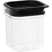 PrzydaSie plast team Trockenvorratsdose Hamburg 0,6 Liter quadratisch transparent/schwarz