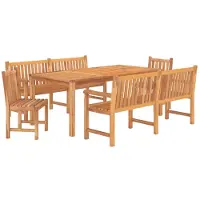 vidaXL 5-tlg. Garten-Essgruppe Massivholz Teak
