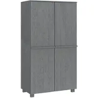 vidaXL Kleiderschrank HAMAR Dunkelgrau 89x50x180 cm Massivholz Kiefer