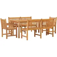 vidaXL 5-tlg. Garten-Essgruppe Massivholz Teak
