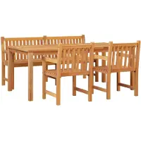 vidaXL 4-tlg. Garten-Essgruppe Massivholz Teak
