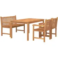 vidaXL 4-tlg. Garten-Essgruppe Massivholz Teak