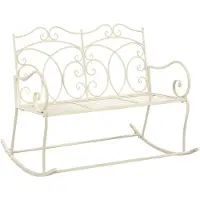 vidaXL Gartenbank 104 cm Eisen Antik Weiß