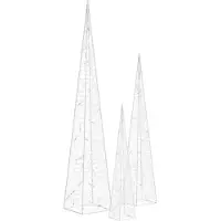 vidaXL LED-Leuchtkegel-Set Acryl Deko Blau 30/45/60 cm