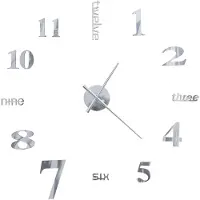 vidaXL 3D-Wanduhr Modernes Design 100 cm XXL Silbern