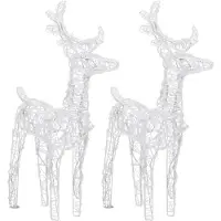 vidaXL LED-Rentiere 2 Stk. Kaltweiß 80 LEDs Acryl