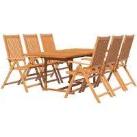vidaXL 7-tlg. Garten-Essgruppe Massivholz Akazie 150-200 cm