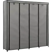 vidaXL Kleiderschrank mit 4 Fächern Grau 175 x 45 x 170 cm