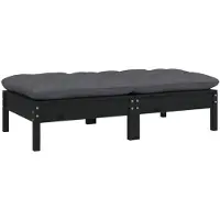 vidaXL Gartensofa 2-Sitzer mit Kissen in Schwarz Massivholz Kiefer
