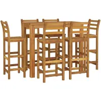 vidaXL 7-tlg. Gartenbar-Set Massivholz Akazie