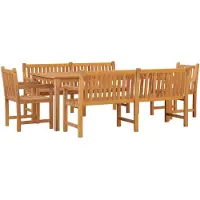 vidaXL 5-tlg. Garten-Essgruppe Massivholz Teak