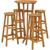 vidaXL 5-tlg. Gartenbar-Set Massivholz Akazie