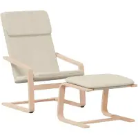 vidaXL Relaxsessel mit Hocker Creme Stoff