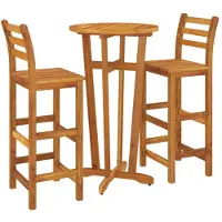 vidaXL 3-tlg. Gartenbar-Set Massivholz Akazie
