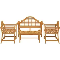 vidaXL 4-tlg. Garten-Lounge-Set Massivholz Teak