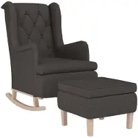 vidaXL Schaukelsessel mit Hocker Dunkelgrau Stoff