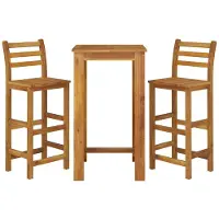vidaXL 3-tlg. Gartenbar-Set Massivholz Akazie