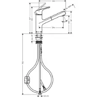 Hansgrohe Küchenarmatur Focus M43 150 mit herausziehbarer Handbrause