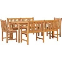vidaXL 5-tlg. Garten-Essgruppe Massivholz Teak