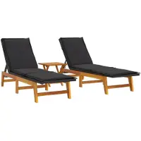 vidaXL 3-tlg. Garten-Lounge-Set Poly Rattan & Massivholz Akazie