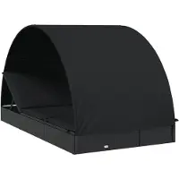 vidaXL Sonnenliege für 2 Personen mit Runddach Schwarz 211x112x140 cm