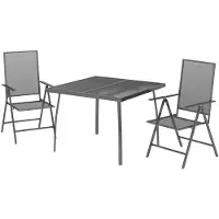 vidaXL 3-tlg. Garten-Essgruppe Anthrazit Stahl