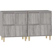 vidaXL Sideboards 2 Stk. Grau Sonoma 60x35x70 cm Holzwerkstoff