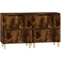 vidaXL Sideboards 2 Stk. Räuchereiche 60x35x70 cm Holzwerkstoff