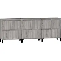 vidaXL Sideboards 3 Stk. Grau Sonoma 60x35x70 cm Holzwerkstoff
