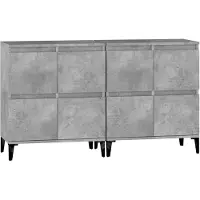 vidaXL Sideboards 2 Stk. Betongrau 60x35x70 cm Holzwerkstoff