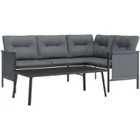 vidaXL 2-tlg. Garten-Lounge-Set Anthrazit Stahl