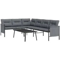vidaXL 2-tlg. Garten-Lounge-Set Anthrazit Stahl